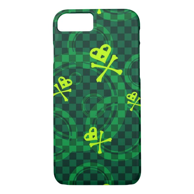 Capa Para iPhone, Case-Mate Teste padrão verde de Emo com círculos (Verso)