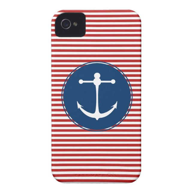 Capa Para iPhone, Case-Mate Teste padrão vermelho do yacht club (Traseira)
