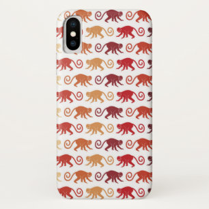 Capa Para iPhone X Teste padrão vermelho dos macacos