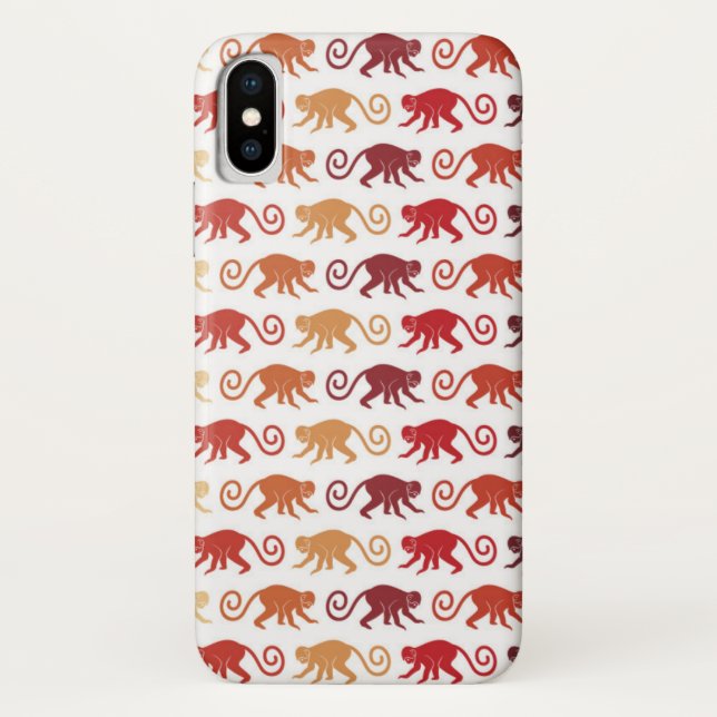 Capa Para iPhone, Case-Mate Teste padrão vermelho dos macacos (Verso)