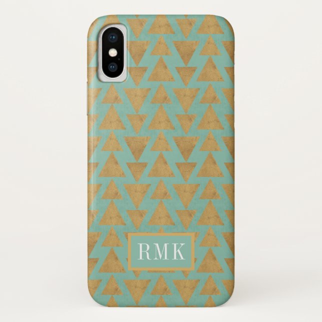 Capa Para iPhone, Case-Mate Testes padrões exterior do ouro & da cerceta de (Verso)