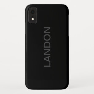 Capa Para iPhone Da Case-Mate Texto Editável Moderno Cinza Escuro e Preto