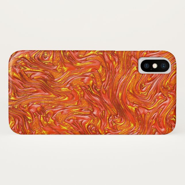 Capa Para iPhone, Case-Mate Textura avermelhada vívida com tons de amarelo (Verso (Horizontal))