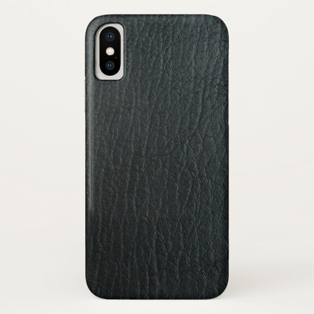 Capa Para iPhone, Case-Mate Textura de couro preto escura (Verso)