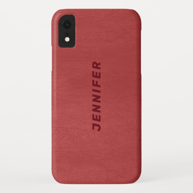 Capa Para iPhone, Case-Mate Textura de couro vermelha (Verso)
