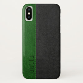 Capa Para iPhone Da Case-Mate Textura em couro verde e preto