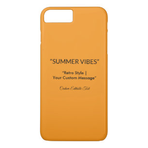 Capa iPhone 8 Plus/7 Plus Textura Laranja Retro – Arte de Vibrações de Verão