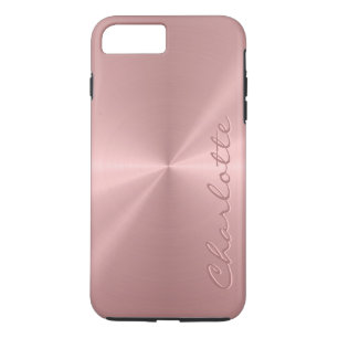 Capa iPhone 8 Plus/7 Plus Textura radial metálica Dourado cor-de-rosa