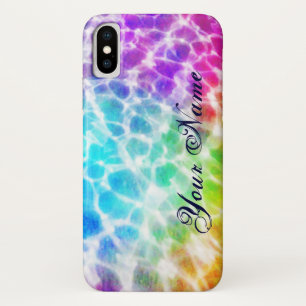 Capa Para iPhone X Tiedye Hippie Wavy Rainbow Effect Personalizado