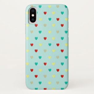 Capa Para iPhone Da Case-Mate Tiny polka corações em verde-marinho