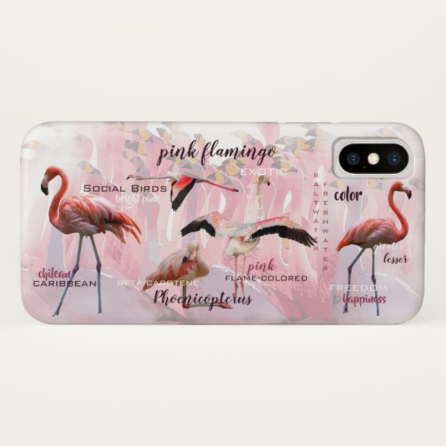 Capa Para iPhone, Case-Mate Tipografia Flamingo Rosa | Personalizado (Verso (Horizontal))