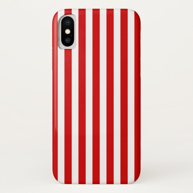 Capa Para iPhone, Case-Mate Tiras de doces, vermelhas e brancas (Verso)