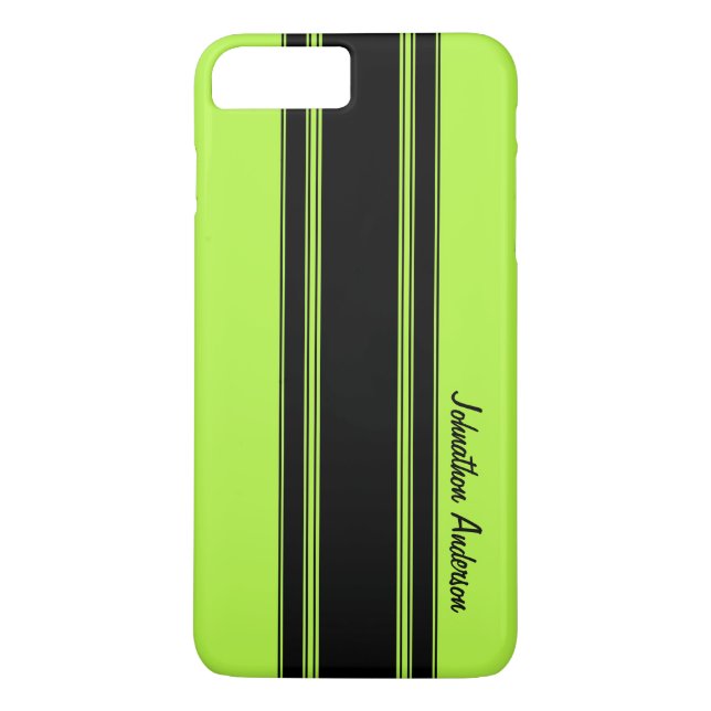Capa Para iPhone, Case-Mate Tiras modernas de corridas de Verdes limões com no (Verso)