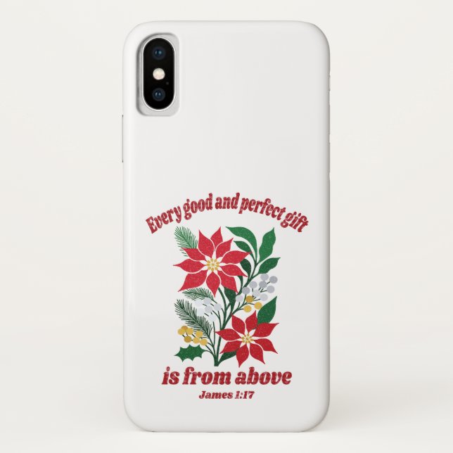 Capa Para iPhone, Case-Mate Todo Bom e Perfeito Presente – Tiago 1:17 Natal (Verso)