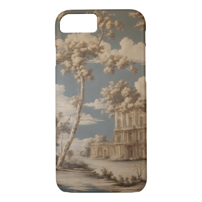 Capa Para iPhone, Case-Mate toile de jouy smoy nouveau art deco prata flas (Verso)
