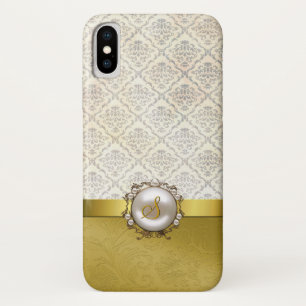 Capa Para iPhone Da Case-Mate Tom Dourado e Cream Damask