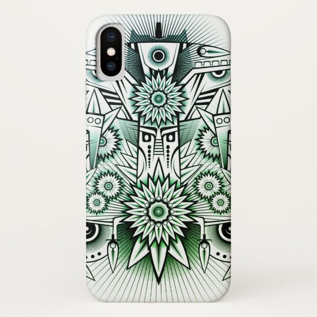 Capa Para iPhone, Case-Mate Tonalidade Verde de Design Tribal (Verso)