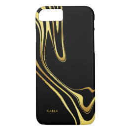 Capa iPhone 8/ 7 Torneiras de ouro negro e preto elegante