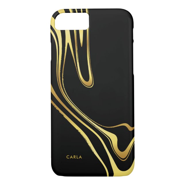 Capa Para iPhone, Case-Mate Torneiras de ouro negro e preto elegante (Verso)