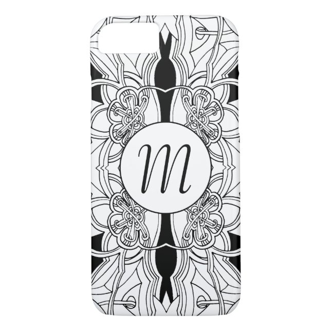 Capa Para iPhone, Case-Mate Trabalho de arte preto e branco moderno com Design (Verso)