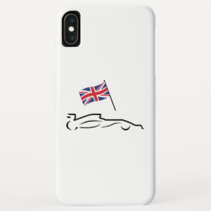 Capa Para iPhone Da Case-Mate Traçado da linha do carro de corrida com bandeira