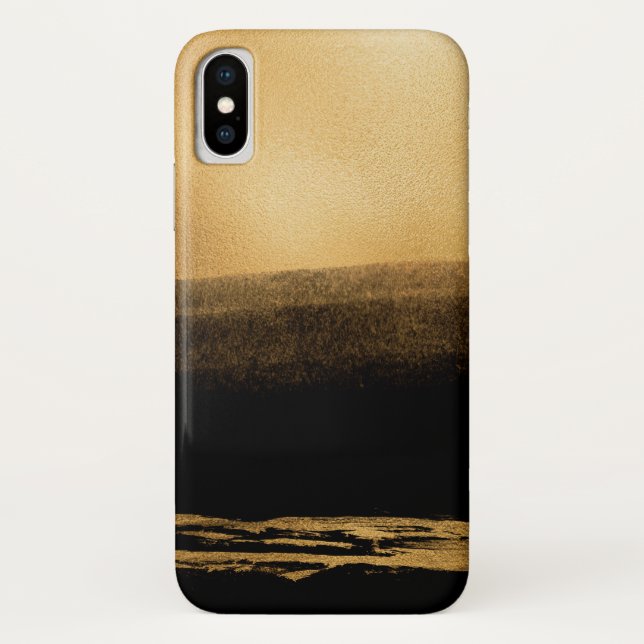 Capa Para iPhone, Case-Mate Traço de Pincel Preto e Dourado (Verso)