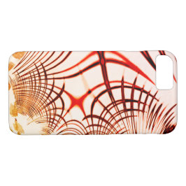 Capa iPhone 8/ 7 Traços curvos em castanho-vermelho cruzado, efeito