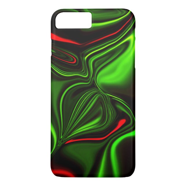 Capa Para iPhone, Case-Mate Traços curvos vermelhos e verdes sobre fundo escur (Verso)