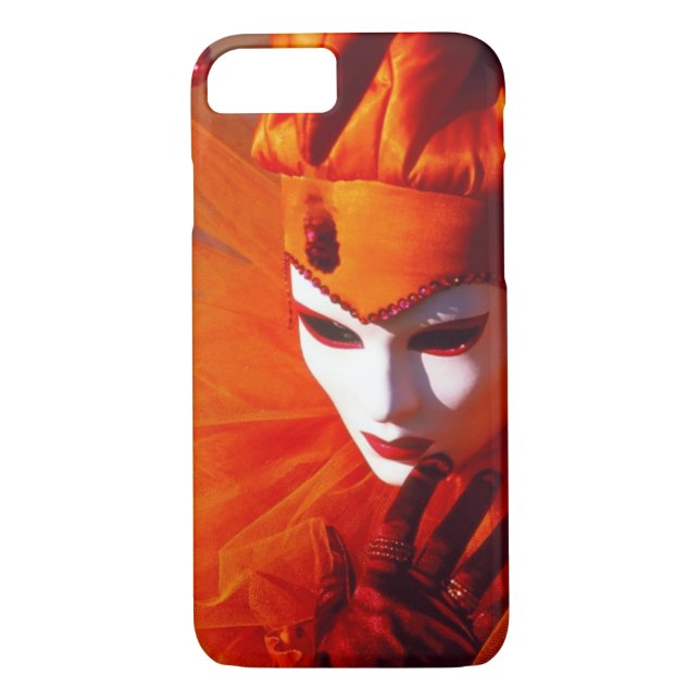 Capa Para iPhone, Case-Mate Traje alaranjado do Harlequin - carnaval de Veneza (Verso)