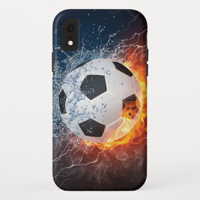 Capa Para iPhone, Case-Mate Travesseiro decorativo Flaming de Futebol/Bola de  (Verso)