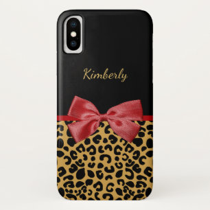 Capa Para iPhone Da Case-Mate Trendy Black Dourado Leopard Imprima Arco vermelho