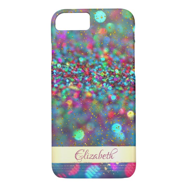Capa Para iPhone, Case-Mate Trendy Glitter Bokeh Confetti Dourado - Personaliz (Verso)