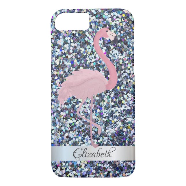 Capa Para iPhone, Case-Mate Trendy Glitter Pink Flamingo - Personalizado (Verso)