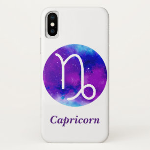 Capa Para iPhone Da Case-Mate Trendy Zodiac - Símbolo Capricórnio Nebulosa Roxa