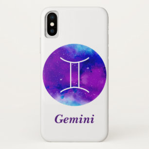 Capa Para iPhone Da Case-Mate Trendy Zodiac - Sinal Gemini - Nebulosa Roxa