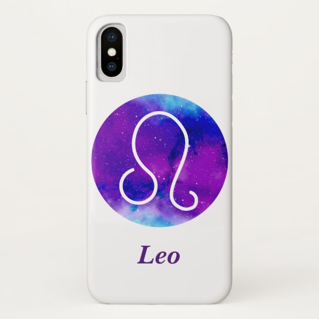 Capa Para iPhone, Case-Mate Trendy Zodiac - Sinal Leo Purple Nebula (Verso)