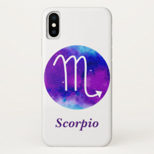 Capa Para iPhone Da Case-Mate Trendy Zodiac Sinal Scorpio Roxo Nebulosa