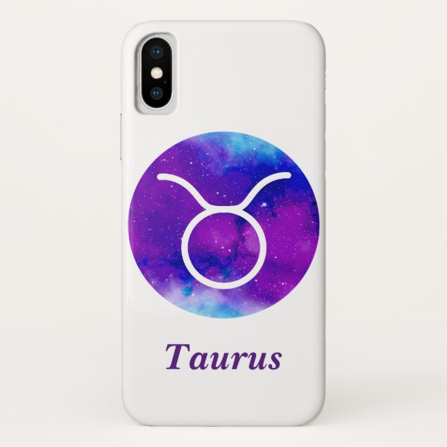 Capa Para iPhone, Case-Mate Trendy Zodiac - Sinal Taurus Roxo Nebulosa (Verso)