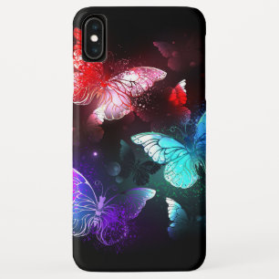 Capa Para iPhone Da Case-Mate Três Borboletas brilhantes sobre o fundo noturno