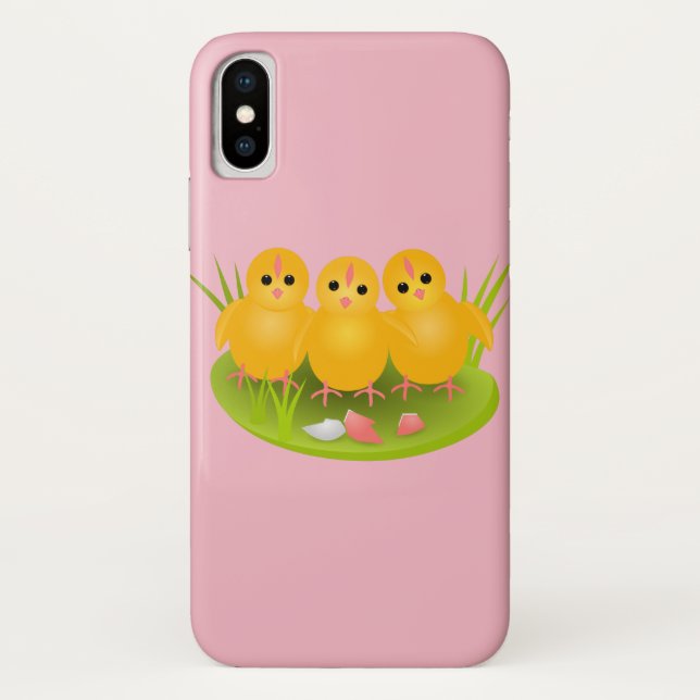 Capa Para iPhone, Case-Mate Três Felzs pascoa de galinhas amarelas (Verso)