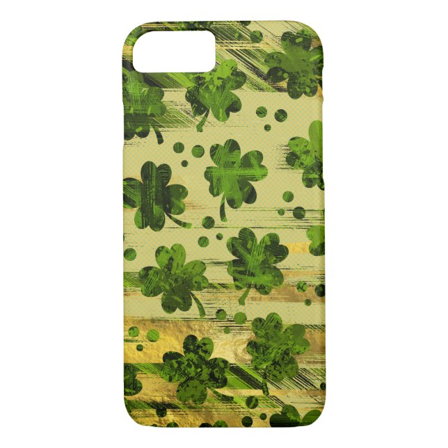 Capa Para iPhone, Case-Mate Trevo irlandês - ouro pintado trevo e verde (Verso)