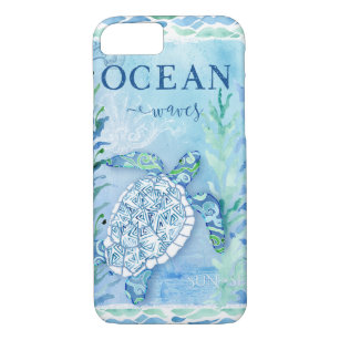 Capa Para iPhone Da Case-Mate Triângulo moderno da praia do oceano da tartaruga