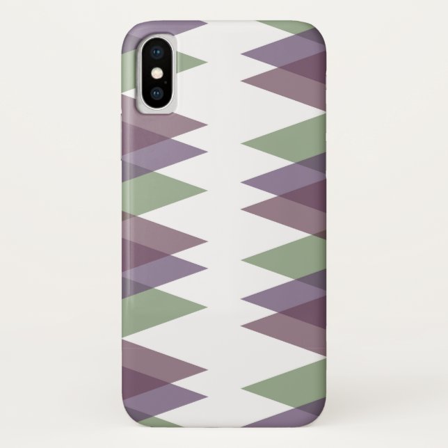 Capa Para iPhone, Case-Mate Triângulos Mauve e Verde (Verso)
