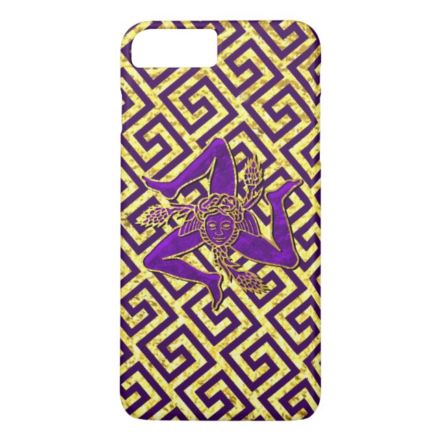 Capa Para iPhone, Case-Mate Trinacria siciliano no roxo e no ouro (Verso)