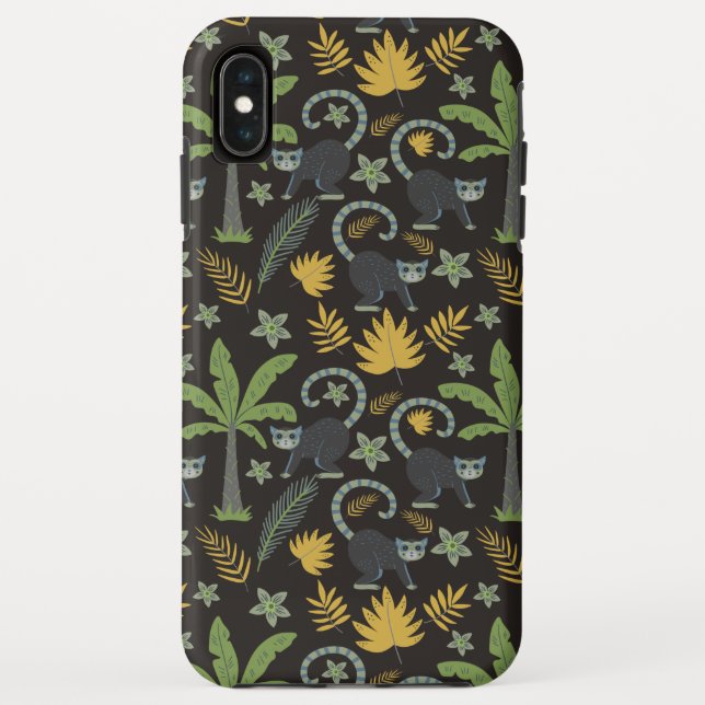 Capa Para iPhone, Case-Mate Tropical animals seamless pattern monkey palm tree (Verso)