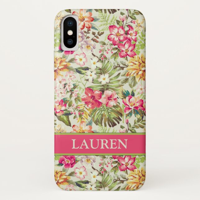 Capa Para iPhone, Case-Mate Tropical Floral | Havaí | Personalizado (Verso)