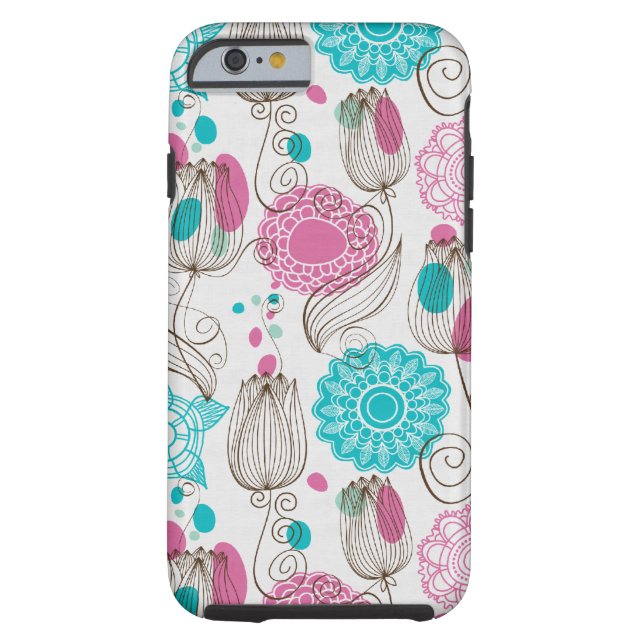 Capa Para iPhone, Case-Mate tulipas do doodle (Verso)