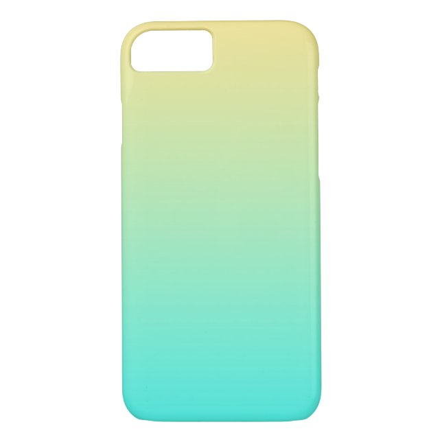 Capa Para iPhone, Case-Mate Turquesa Amarela Simples Pastel Gradiente (Verso)