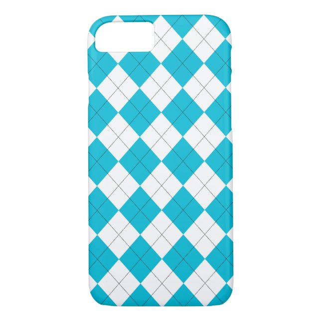 Capa Para iPhone, Case-Mate Turquesa e Argyle Branco (Verso)