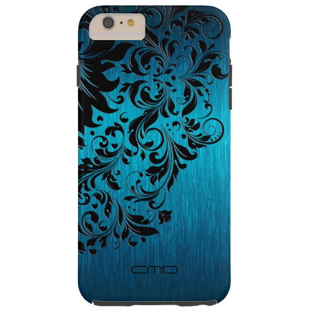 Capa Para iPhone, Case-Mate Turquesa Metálica Bruta de Alumínio Preto Lace 2 (Verso)